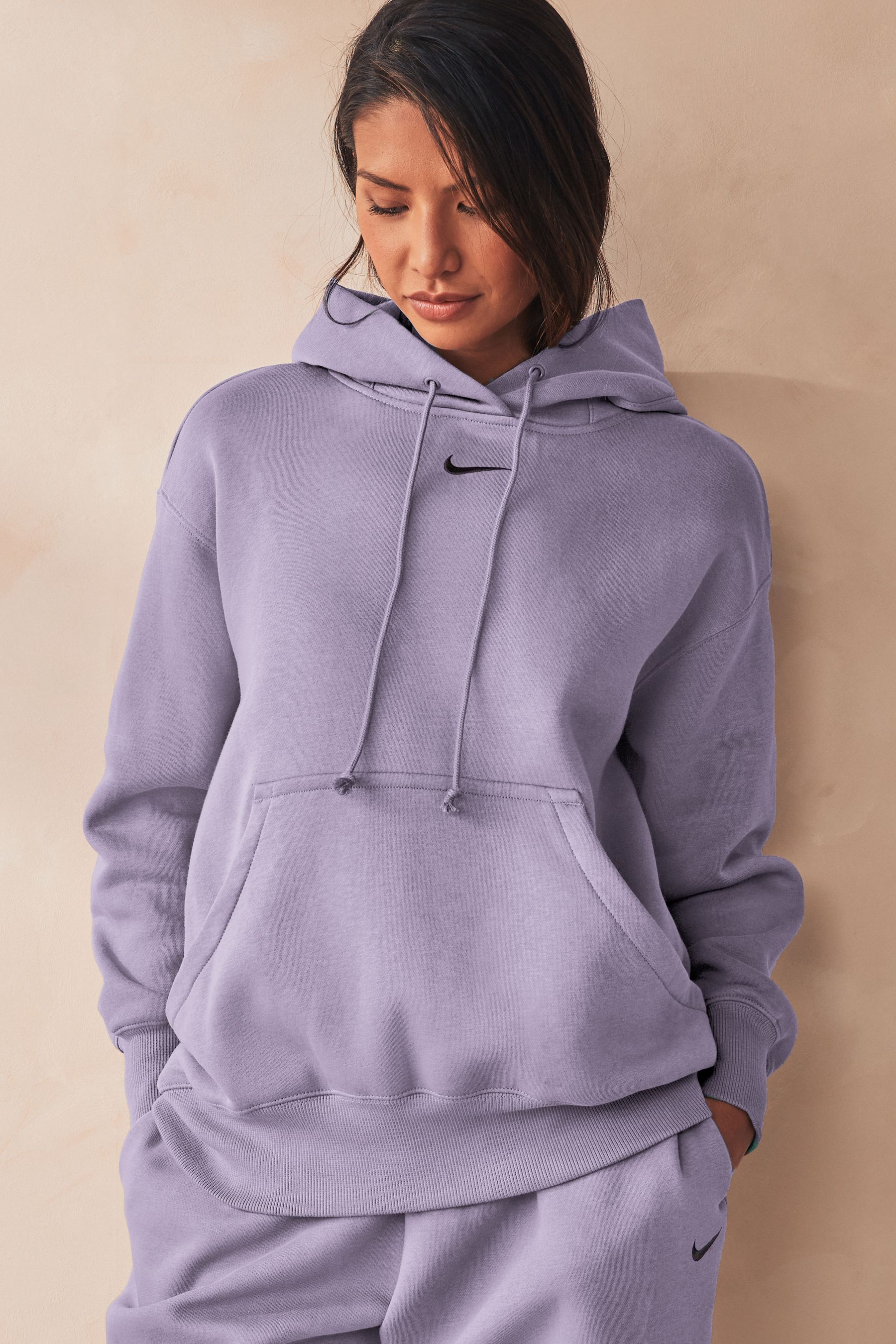 Purple pullover hoodie top