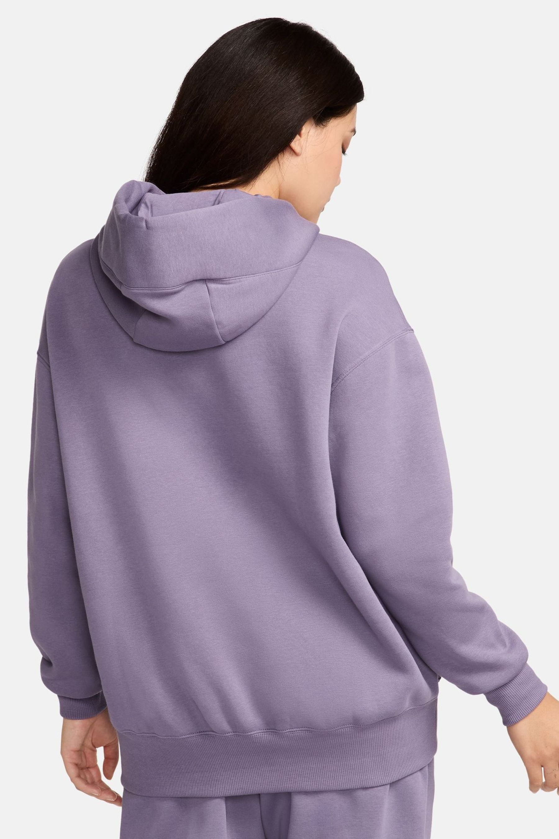 Buy Nike Dark Purple Phoenix Fleece Oversized Mini Swoosh Pullover Hoodie from the Next UK online shop