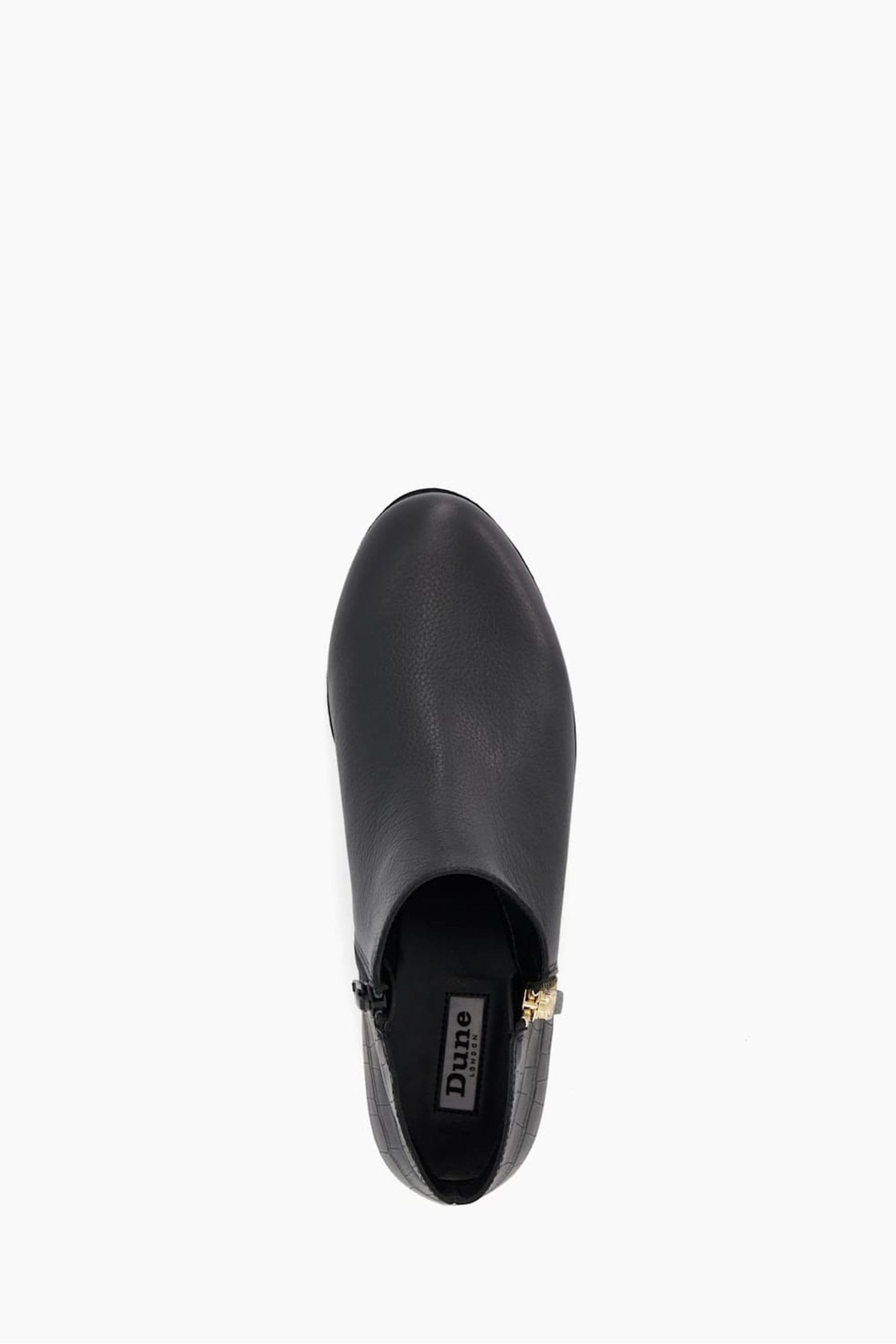 Buy Dune London Pond Side Zip Cropped Ankle Black Boots from the