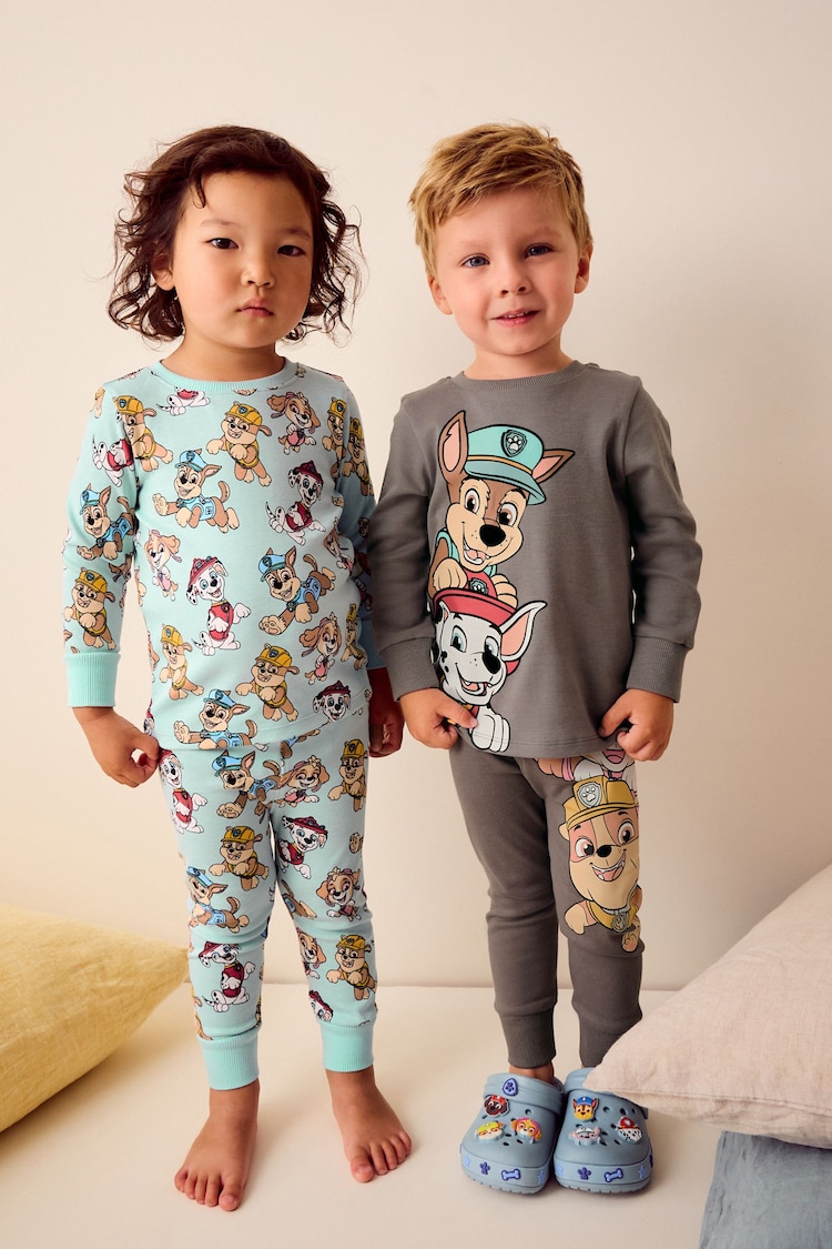 Blue/Grey Paw Patrol 2 Pack Snuggle 100% Cotton Pyjamas (9mths-9yrs) - Image 1 of 11