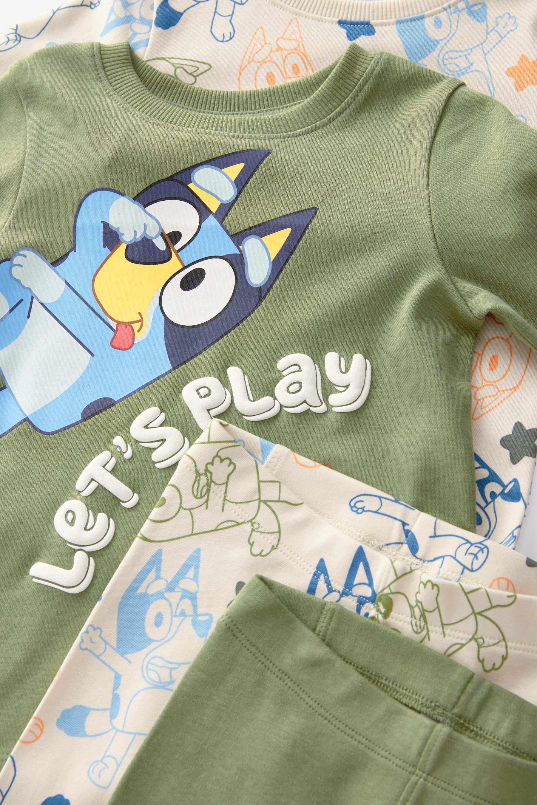 Buy Khaki Cream Bluey Snuggle 100 Cotton Pyjamas 2 Pack 12mths 9yrs from Next United Arab Emirates