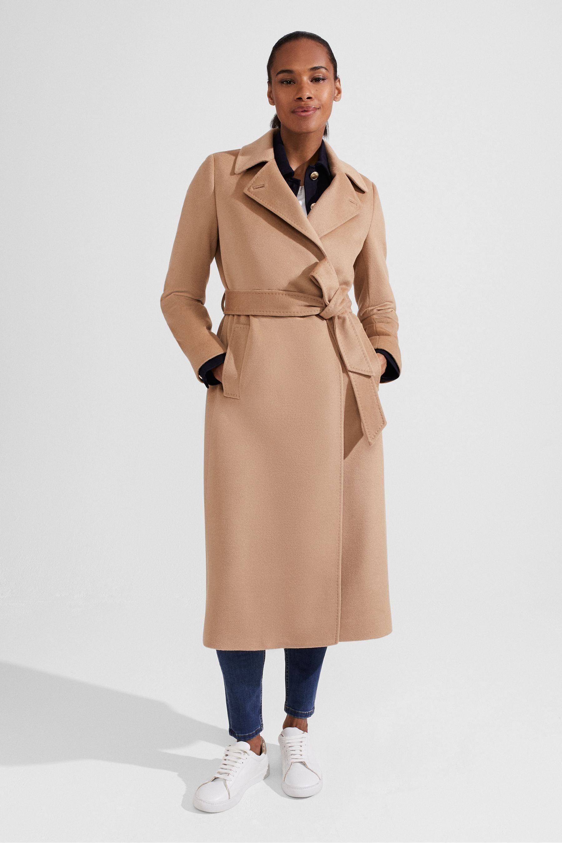Buy Hobbs Brown Wool Livia Coat from Next Qatar