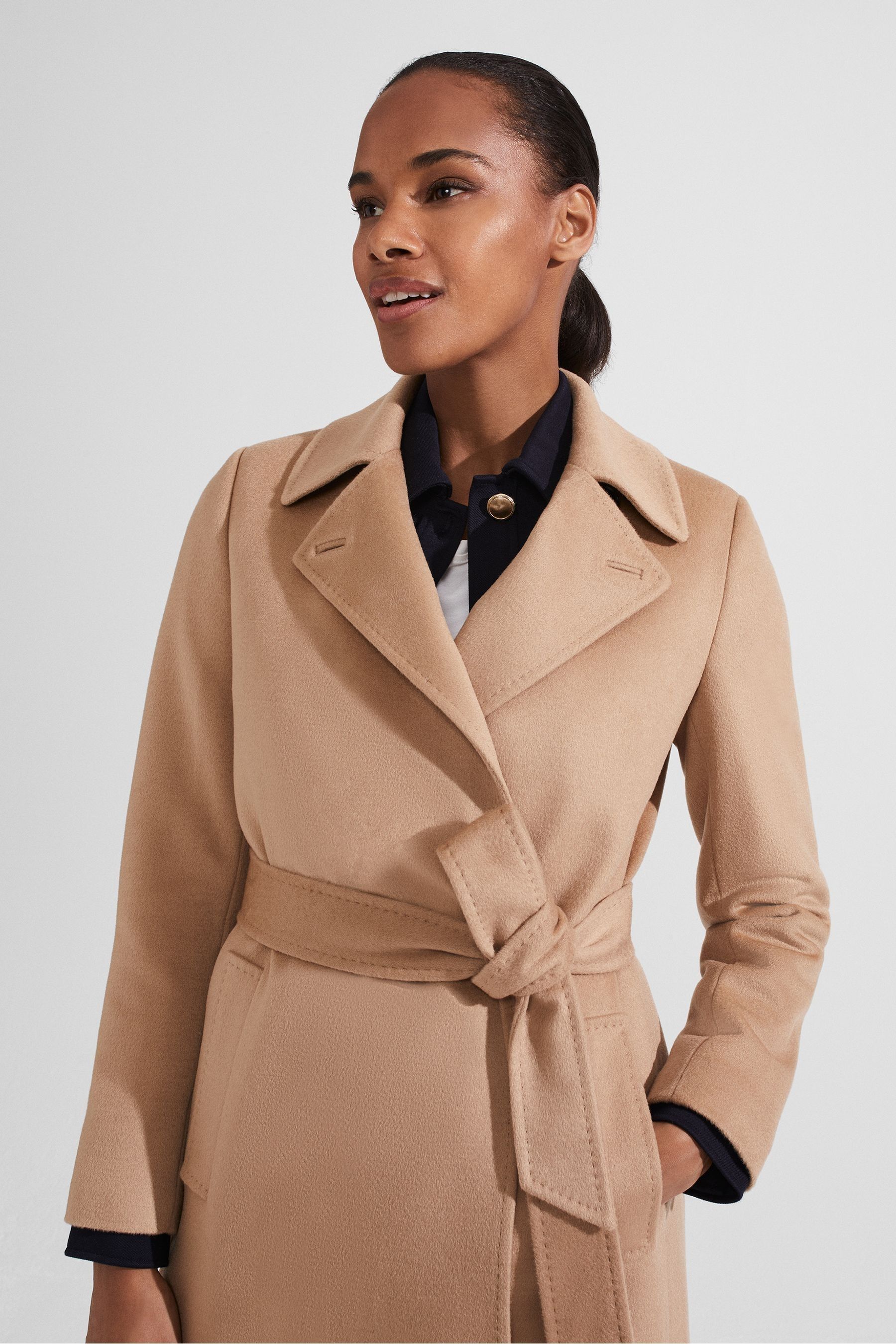 Buy Hobbs Brown Wool Livia Coat from Next Qatar