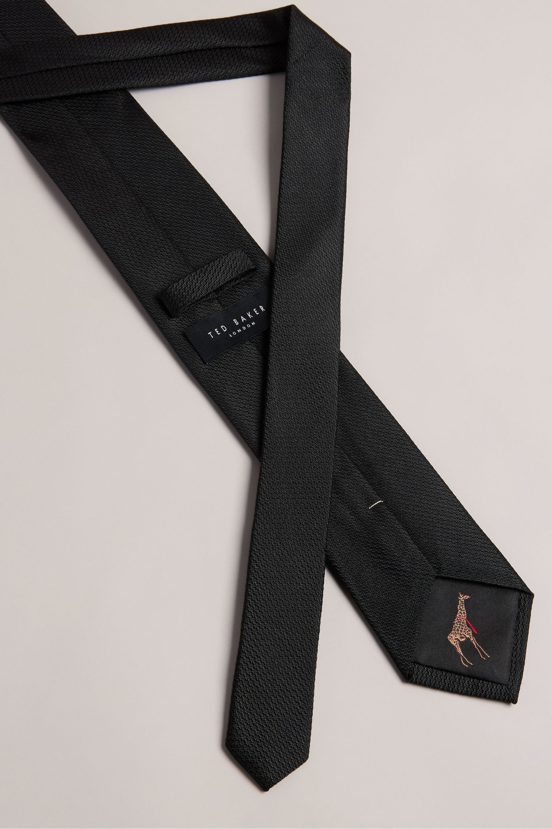 Ted Baker Black Phillo Textured Silk Tie - Image 2 of 4