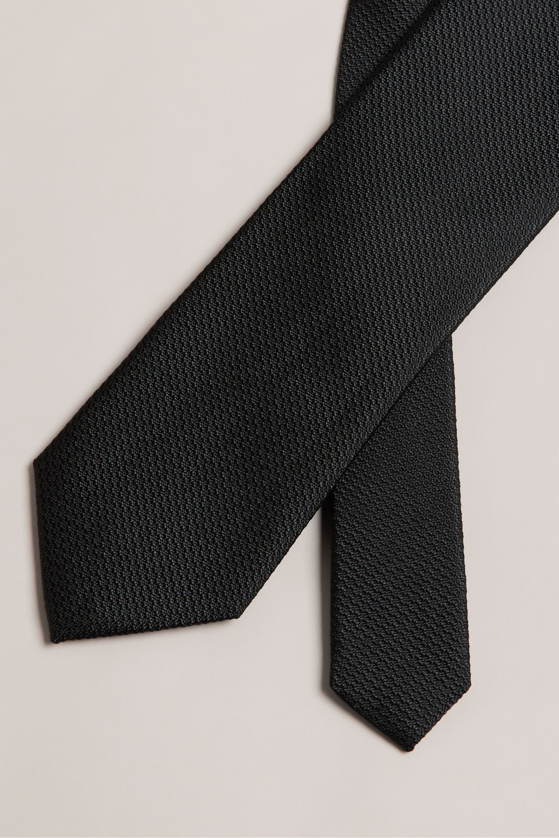 Ted Baker Black Phillo Textured Silk Tie - Image 3 of 4