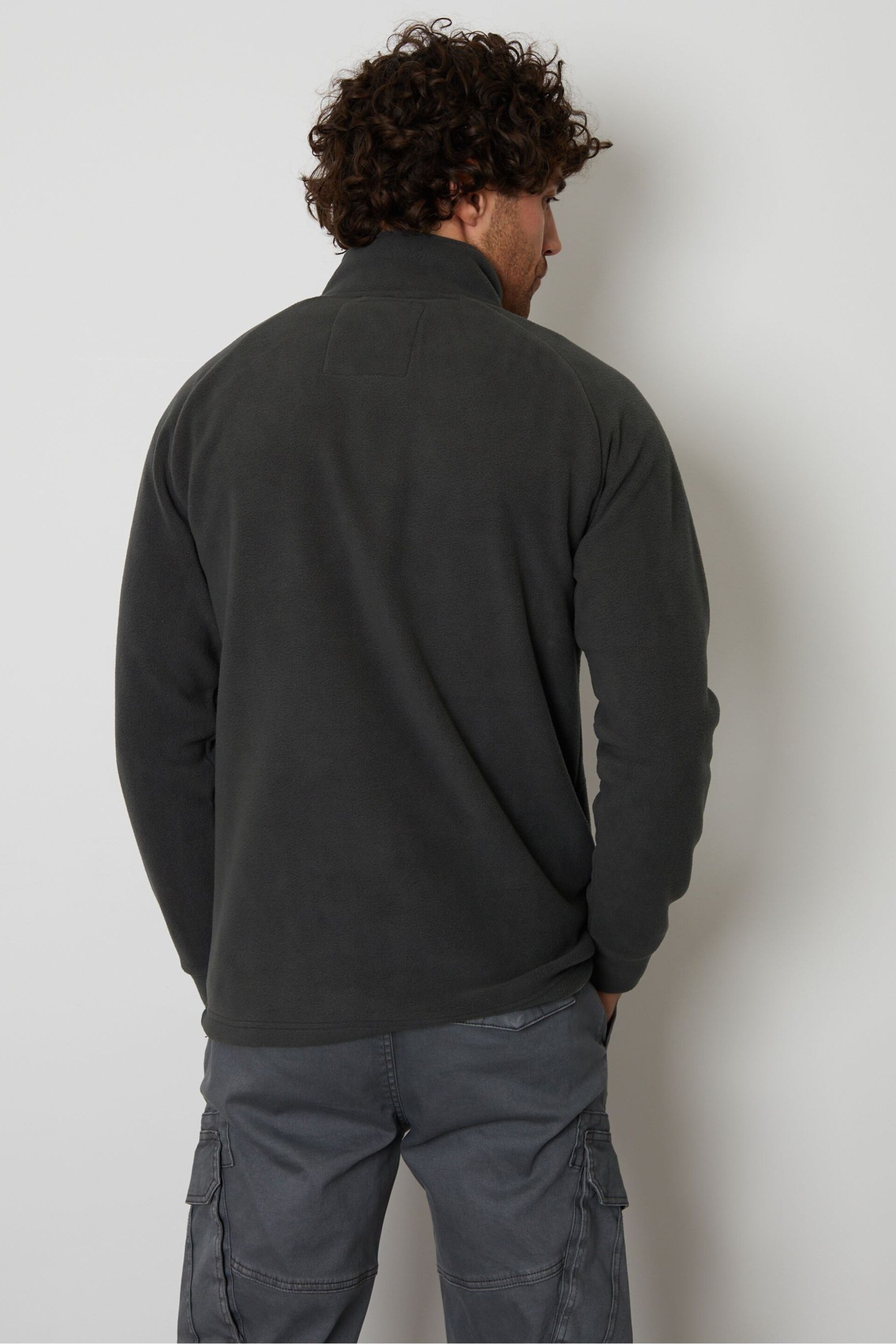 Threadbare Grey Zip Up Microfleece Jacket - Image 2 of 4