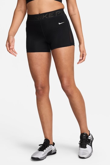 Nike Black Dri-FIT Pro Mid Rise 3 Mesh Shorts