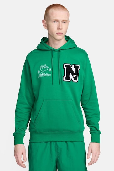 Nike Green Club Fleece French Terry Pullover Hoodie