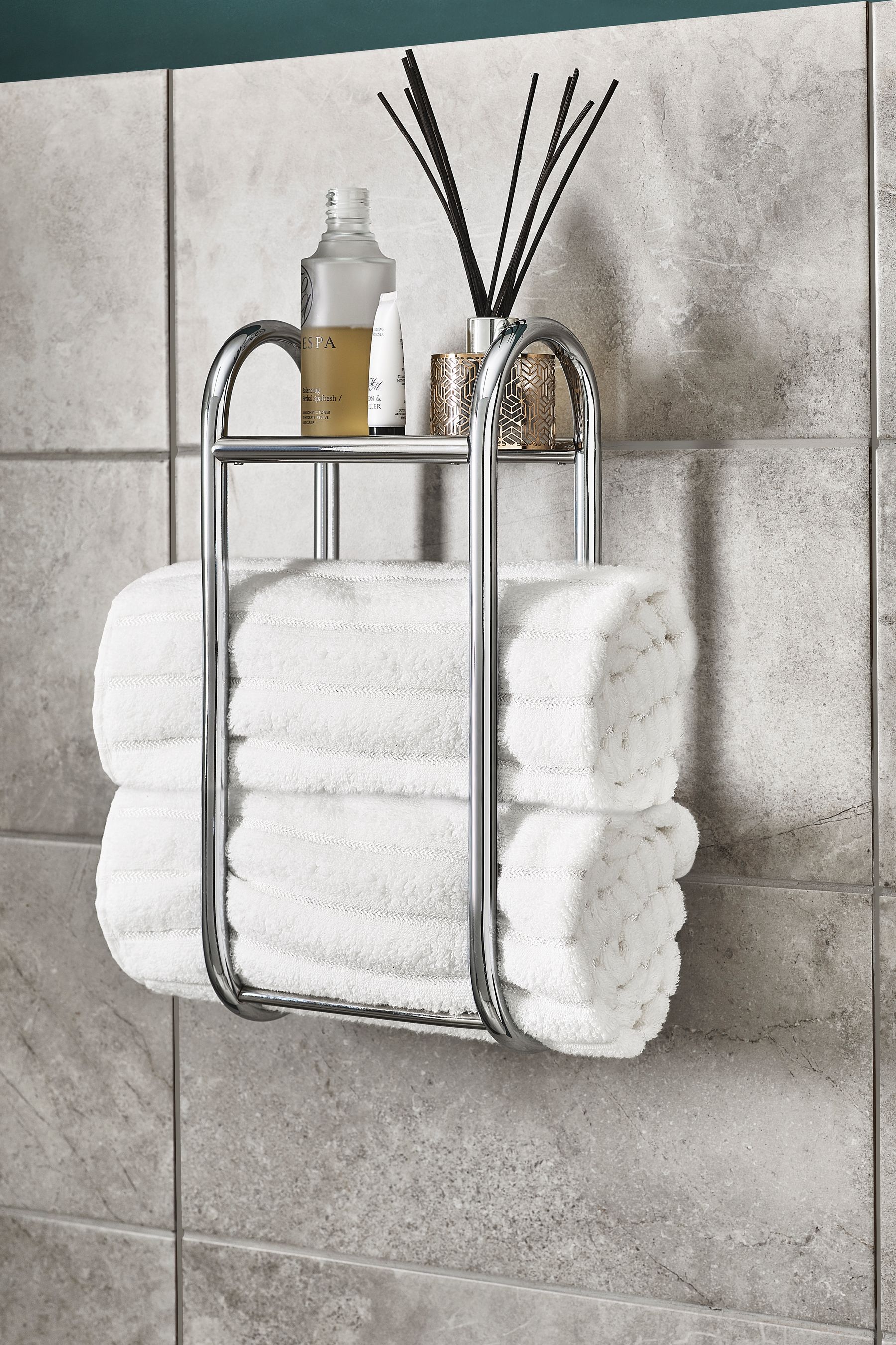 Buy Chrome Chrome Oslo Shelving and Towel Store Shelf and Towel Rack from the Next UK online shop