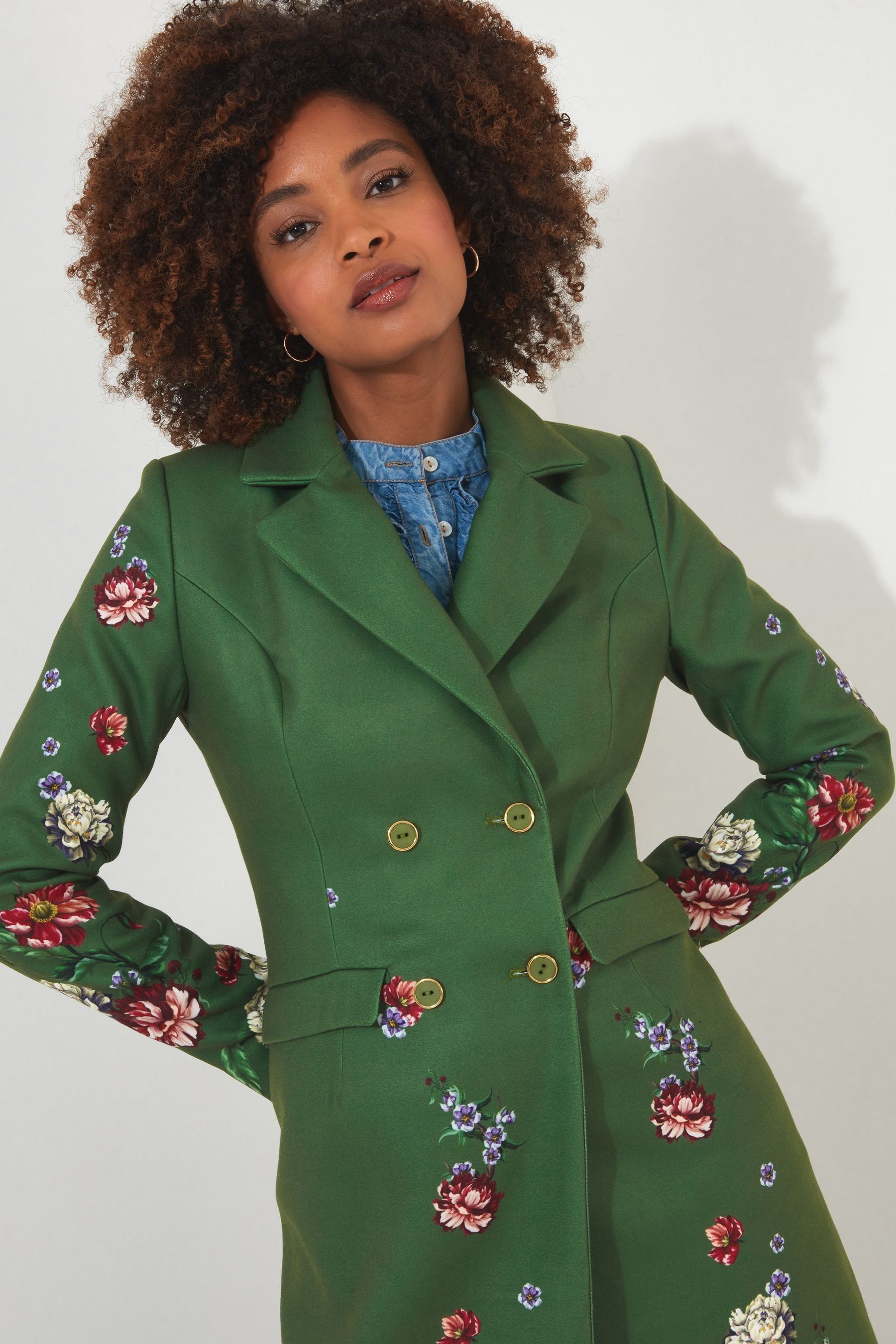 Floral coat womens shop