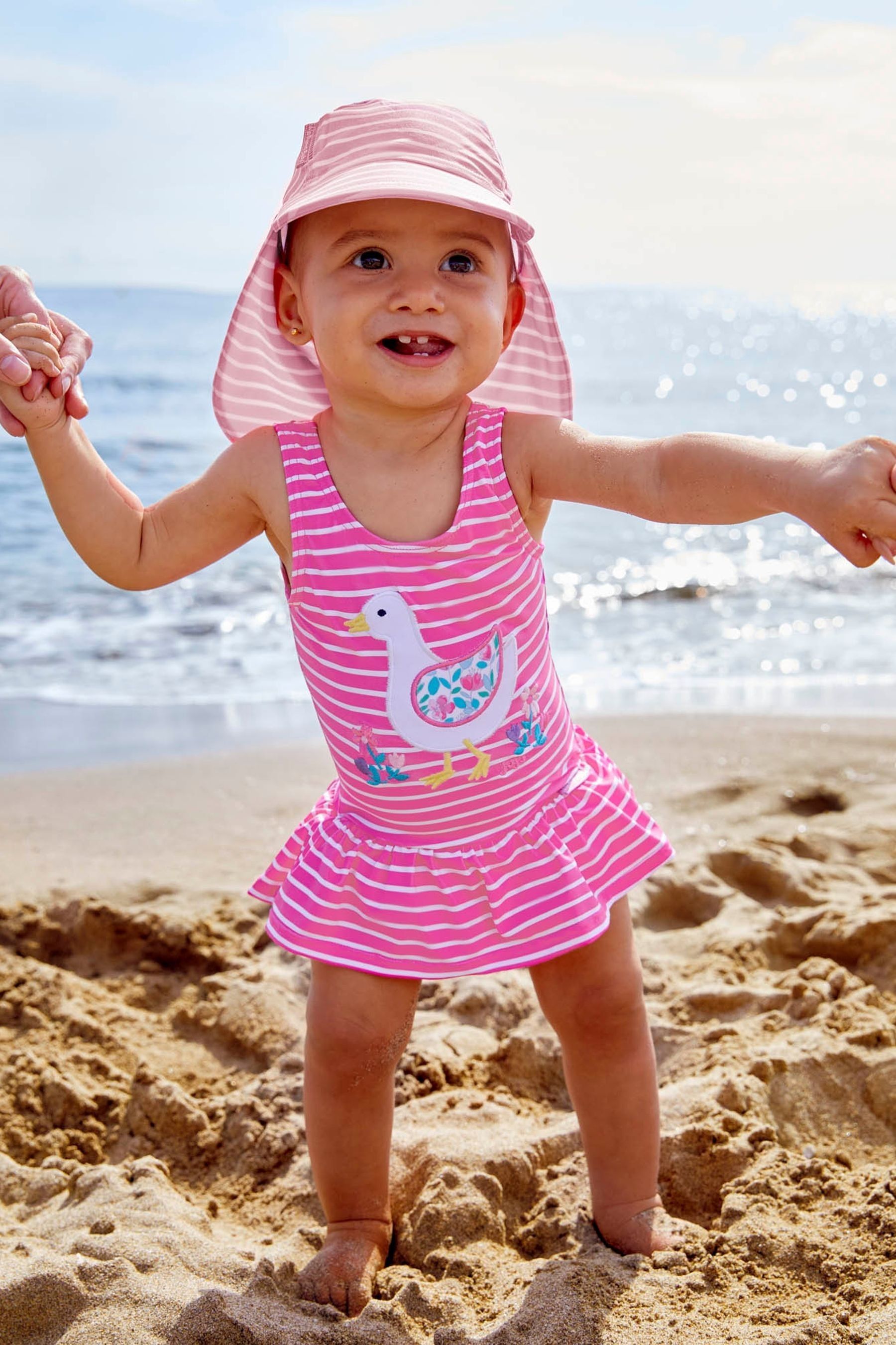 Buy JoJo Maman Bebe Pink Stripe Swimsuit With Integral Nappy from Next USA