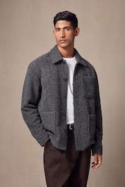 Grey Soft Touch Shacket with Wool - Image 1 of 8