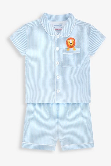 JoJo Maman Bébé Blue Classic Stripe Short Pyjamas