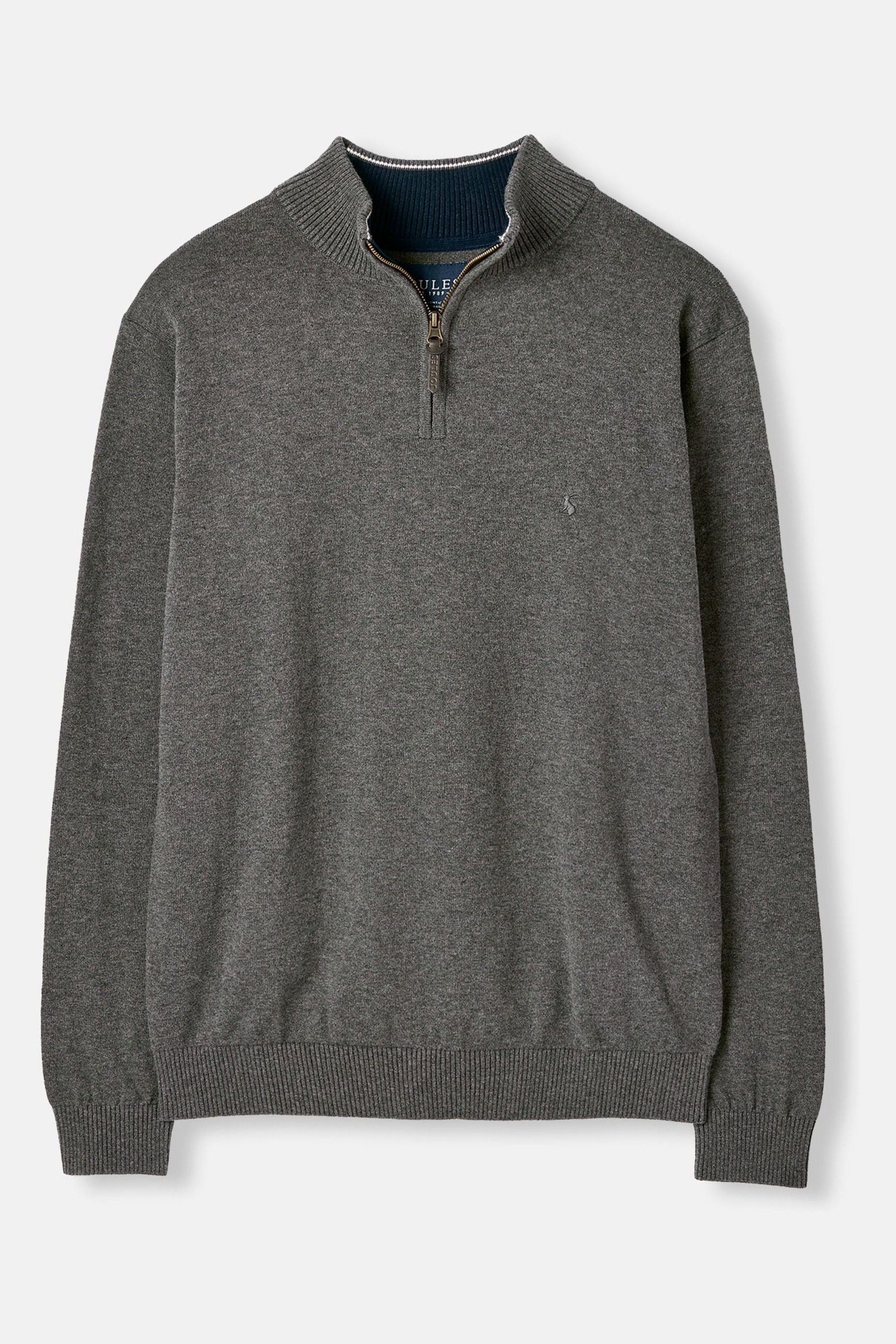 Joules Hillside Grey Knitted Quarter Zip Jumper