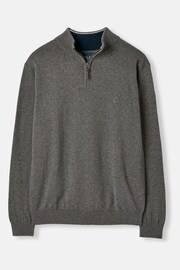 Joules Hillside Grey Knitted Quarter Zip Jumper - Image 8 of 8