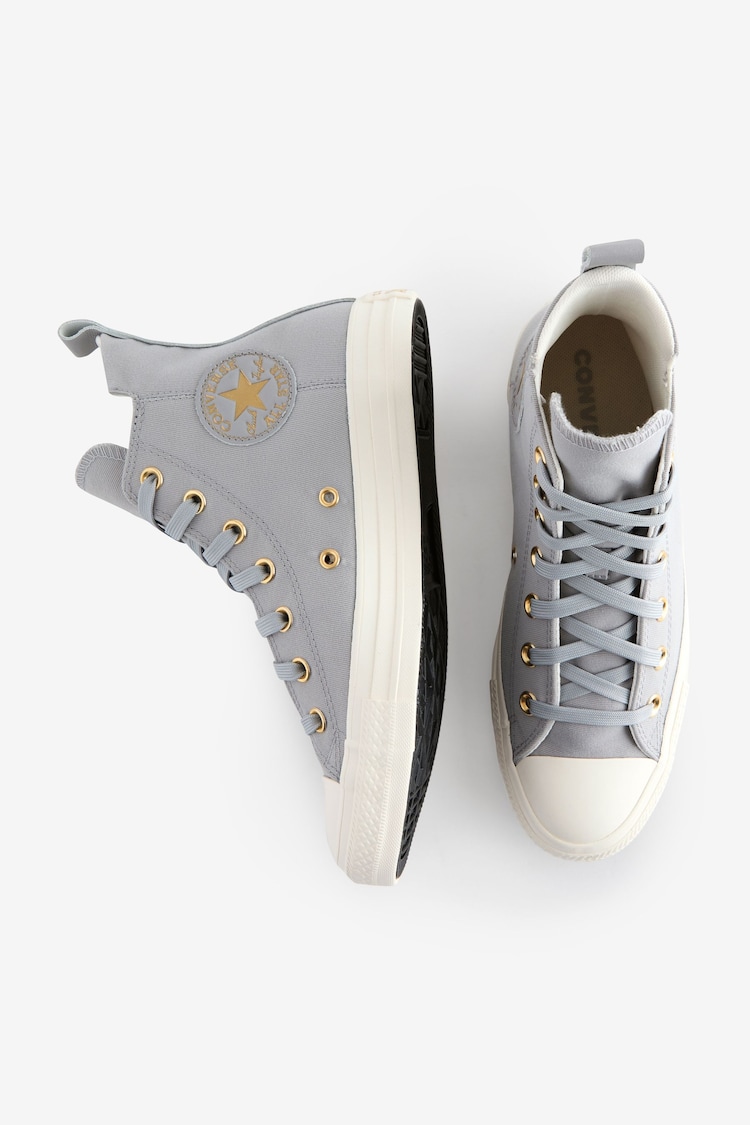 Converse Grey/Ecru Chuck Taylor All Star High Top Trainers - Image 9 of 9