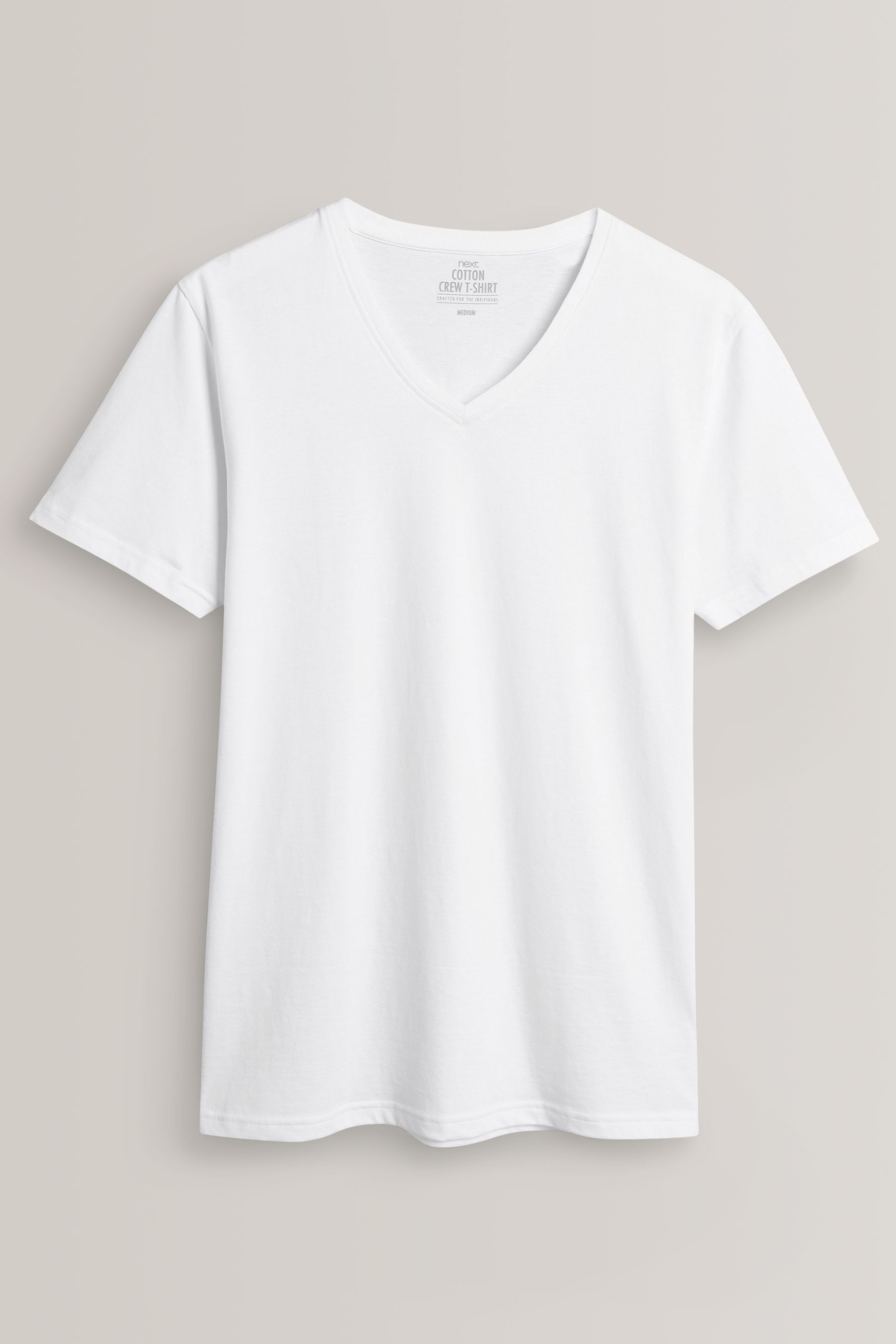 Buy White Regular Fit 100 Cotton V Neck Underwear T Shirts 5 Pack from the Next UK online shop