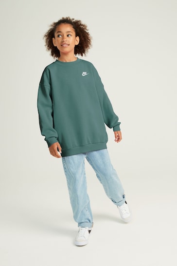 Nike Dark Green Oversized Club Fleece Sweatshirt