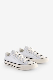 Converse White Chuck Taylor All Star Metallic Ballet Trainers - Image 3 of 9