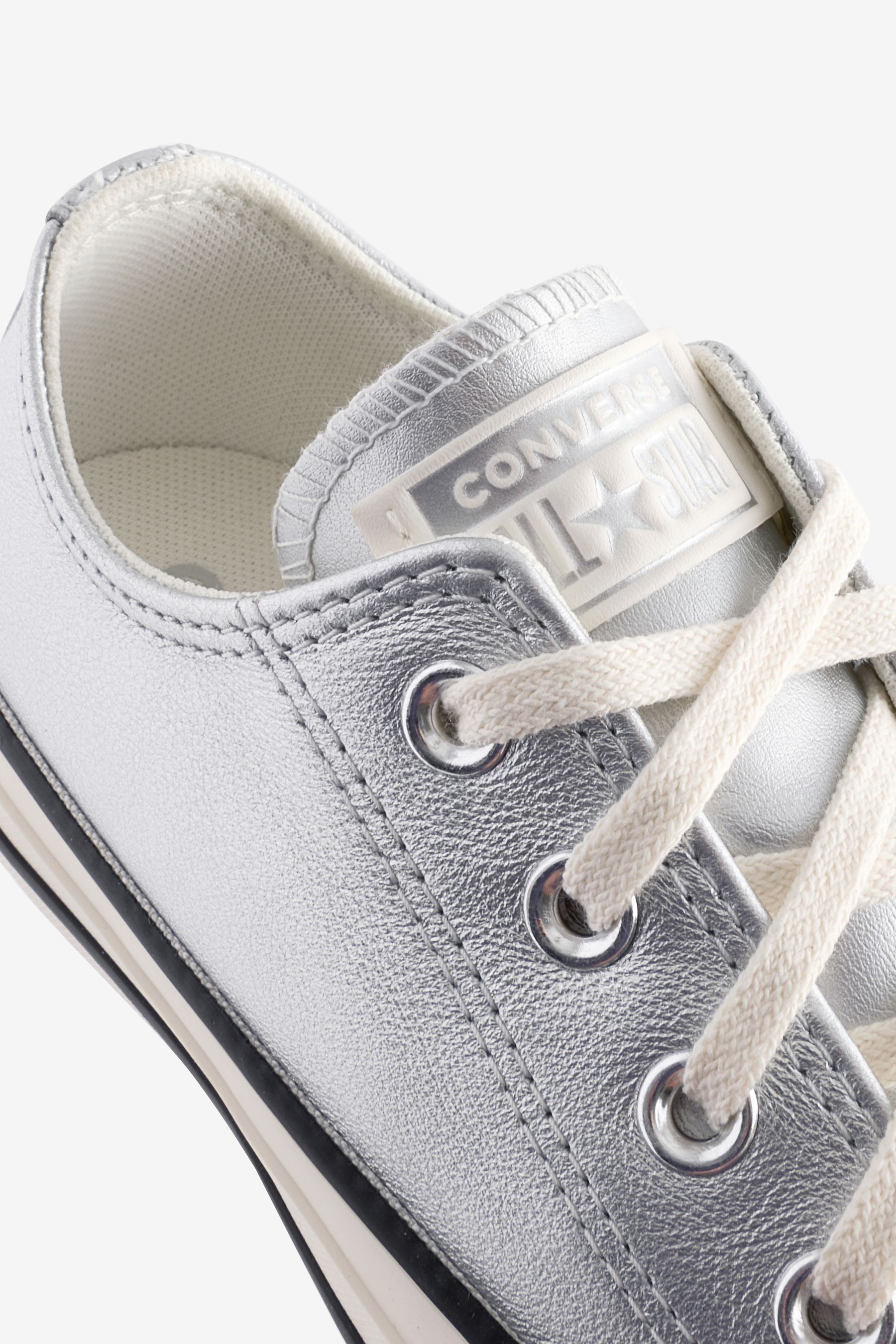 Buy Converse White Chuck Taylor All Star Metallic Ballet Trainers from Next Luxembourg