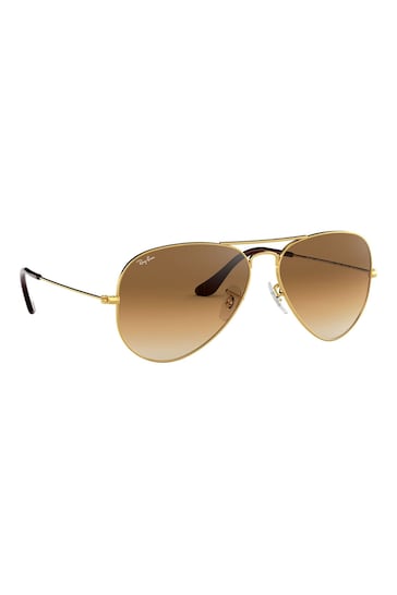 Ray-Ban Gold Aviator Large Metal Sunglasses