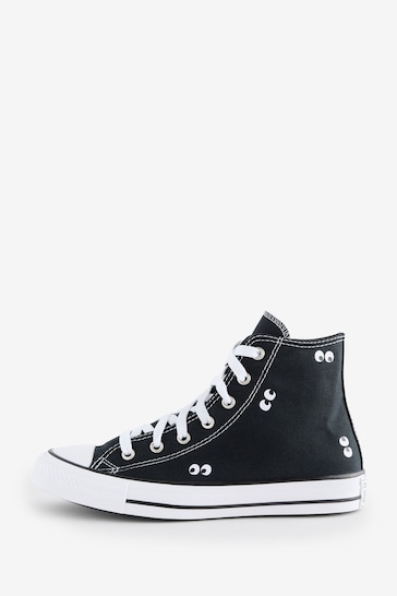 Converse Black Chuck Taylor Sketch Graphic Youth Trainers