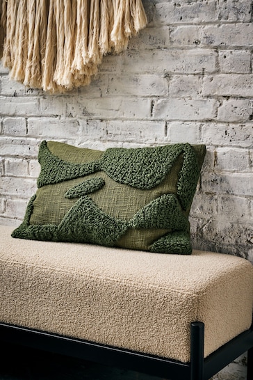 French Connection Olive Tangelo Tufted Cushion