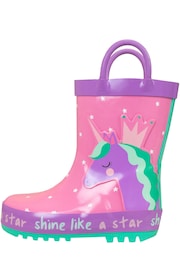 Harry Bear Purple Unicorn Printed Wellies - Image 2 of 5