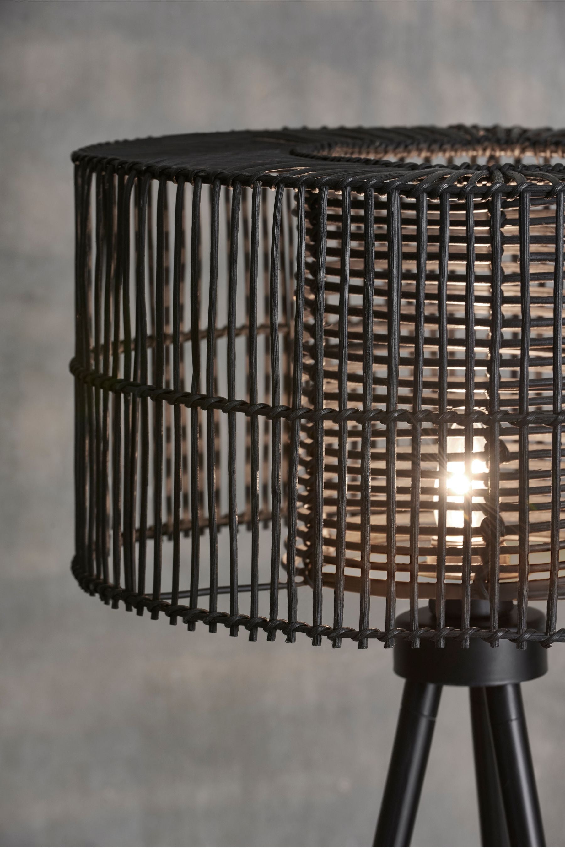 Rattan tripod sales floor lamp