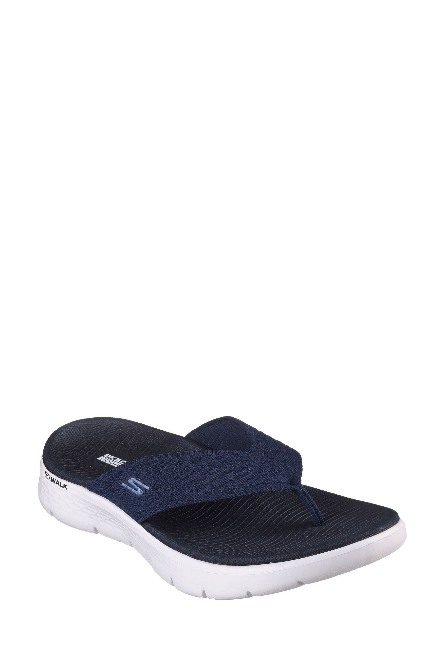 Skechers blue flip flops hotsell