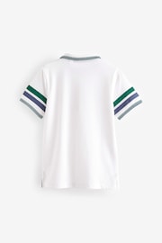 White/Green Colourblock Short Sleeve Polo Shirt (3-16yrs) - Image 2 of 3