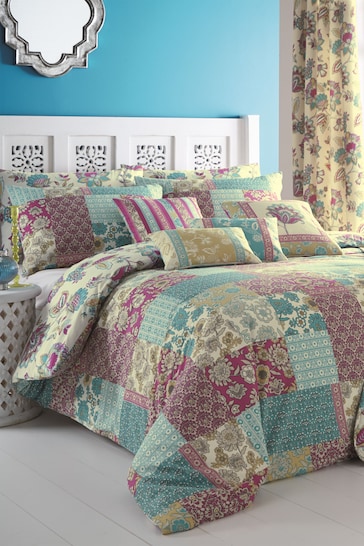 D&D Blue Marinelli Floral Duvet Cover And Pillowcase Set