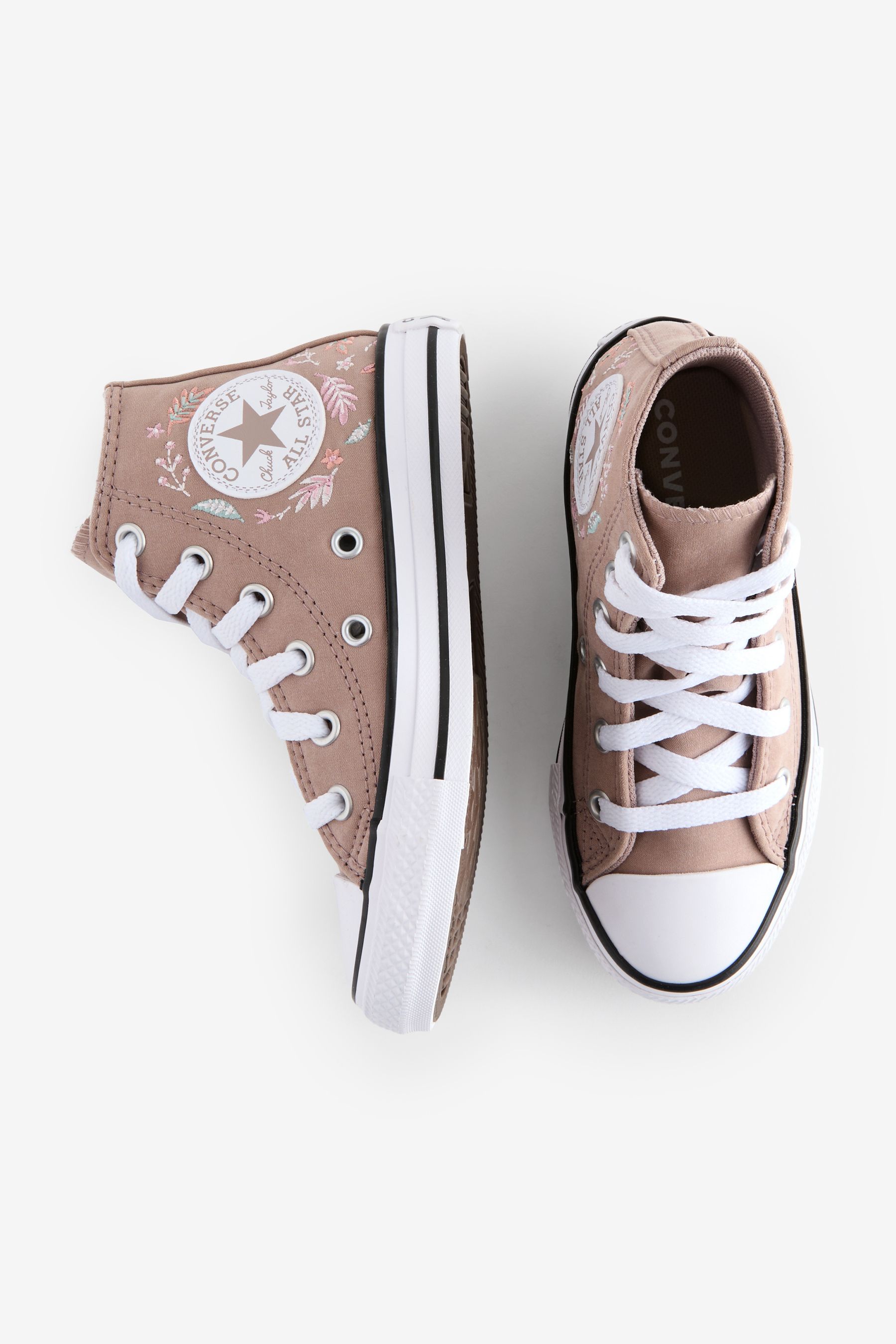 Buy Converse Brown Chuck Taylor Floral Embroidered Junior Trainers from the Next UK online shop