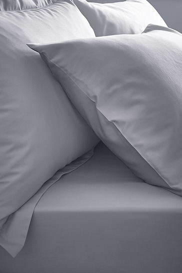 Bianca Grey 200 Thread Count Cotton Percale Extra Deep Fitted Sheet