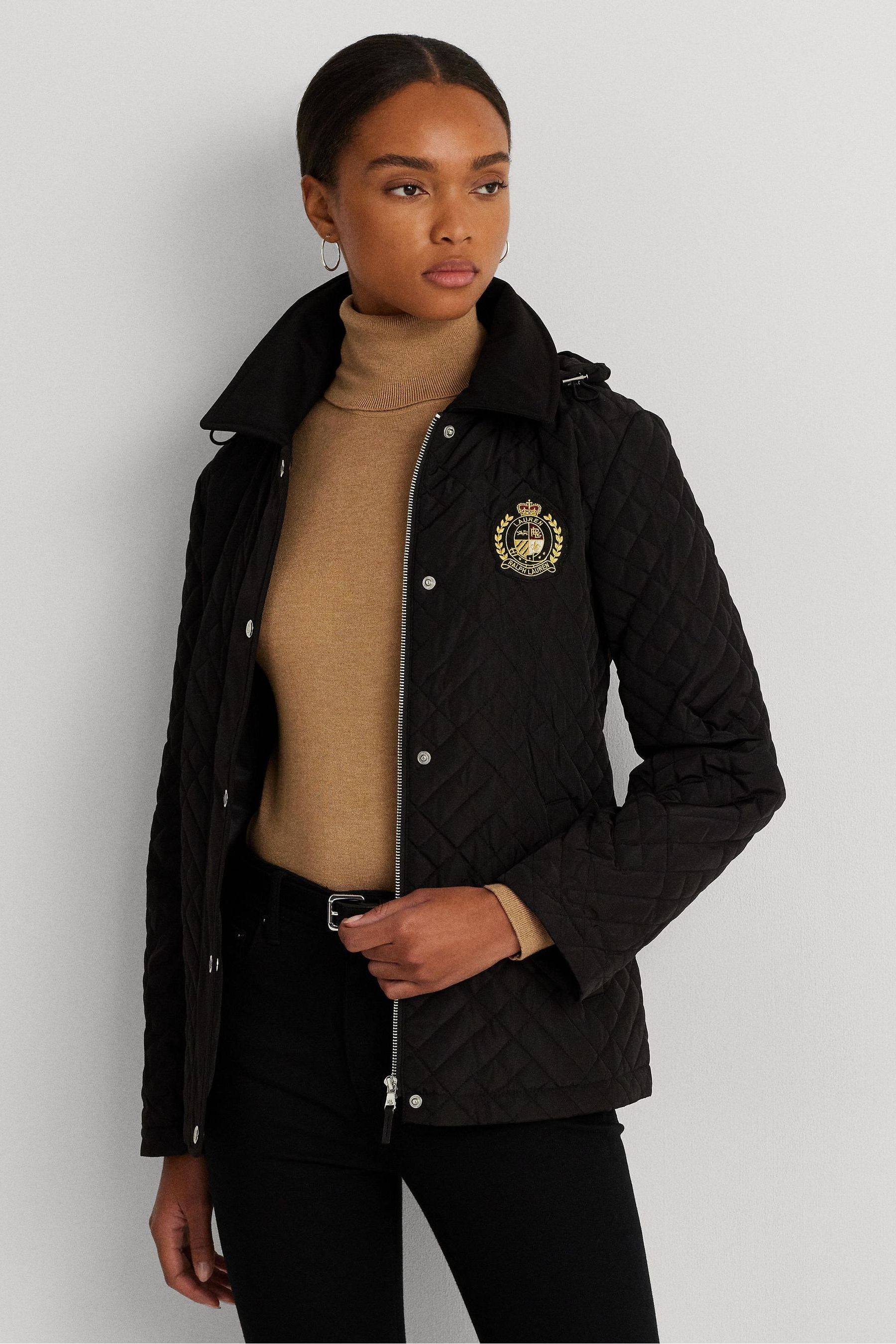 Ralph lauren black quilted jacket best sale