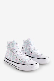 Converse Pink Junior Chuck Taylor Rainbow Heart 1V Trainers - Image 3 of 9