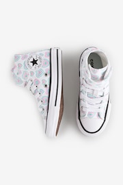 Converse Pink Junior Chuck Taylor Rainbow Heart 1V Trainers - Image 6 of 9