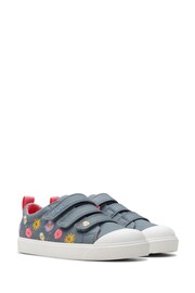 Clarks Blue Floral City Vibe Kids Canvas Shoes - Image 4 of 7