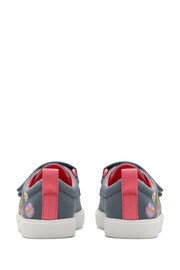 Clarks Blue Floral City Vibe Kids Canvas Shoes - Image 6 of 7