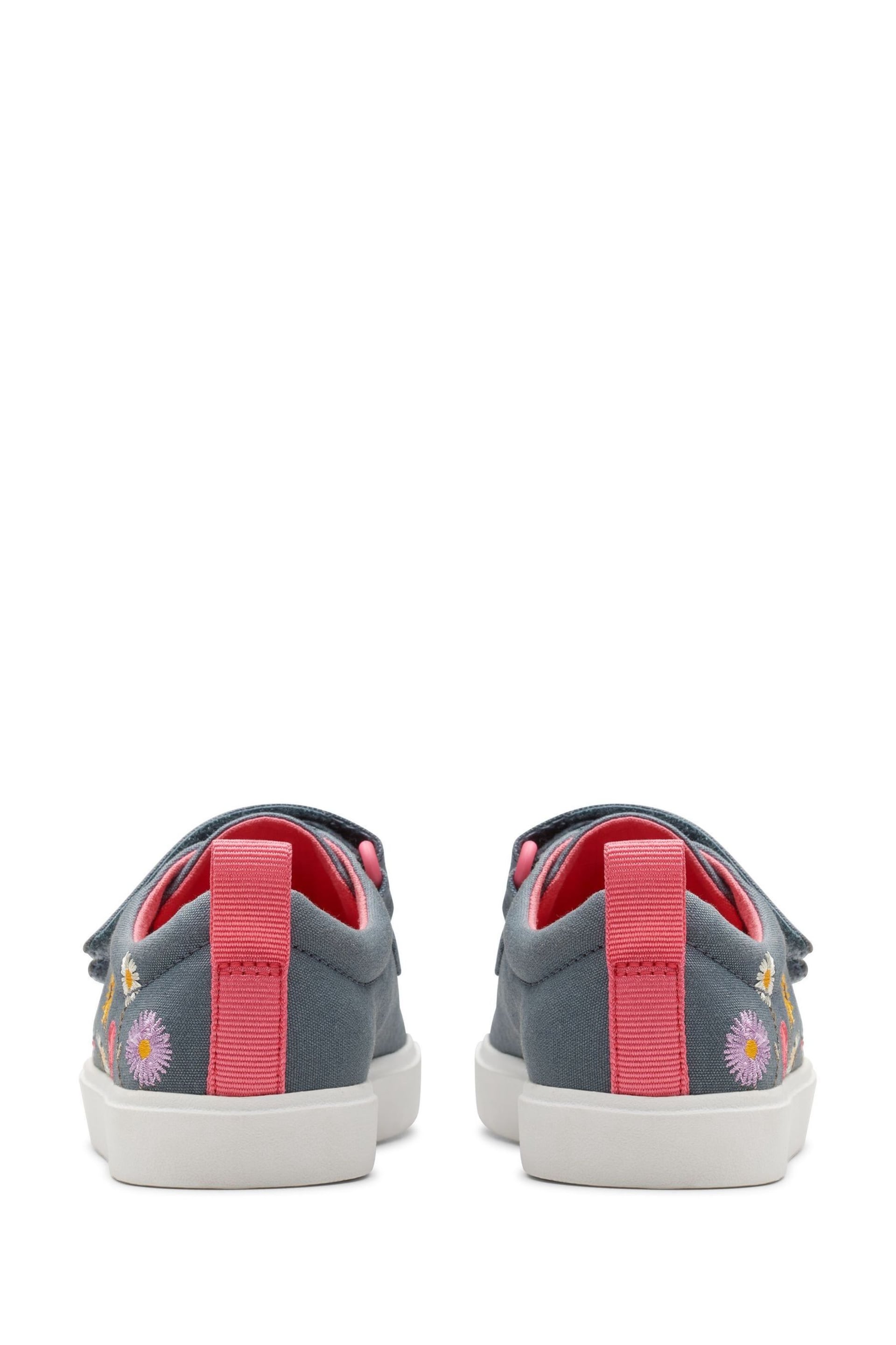 Clarks Blue Floral City Vibe Kids Canvas Shoes - Image 6 of 7