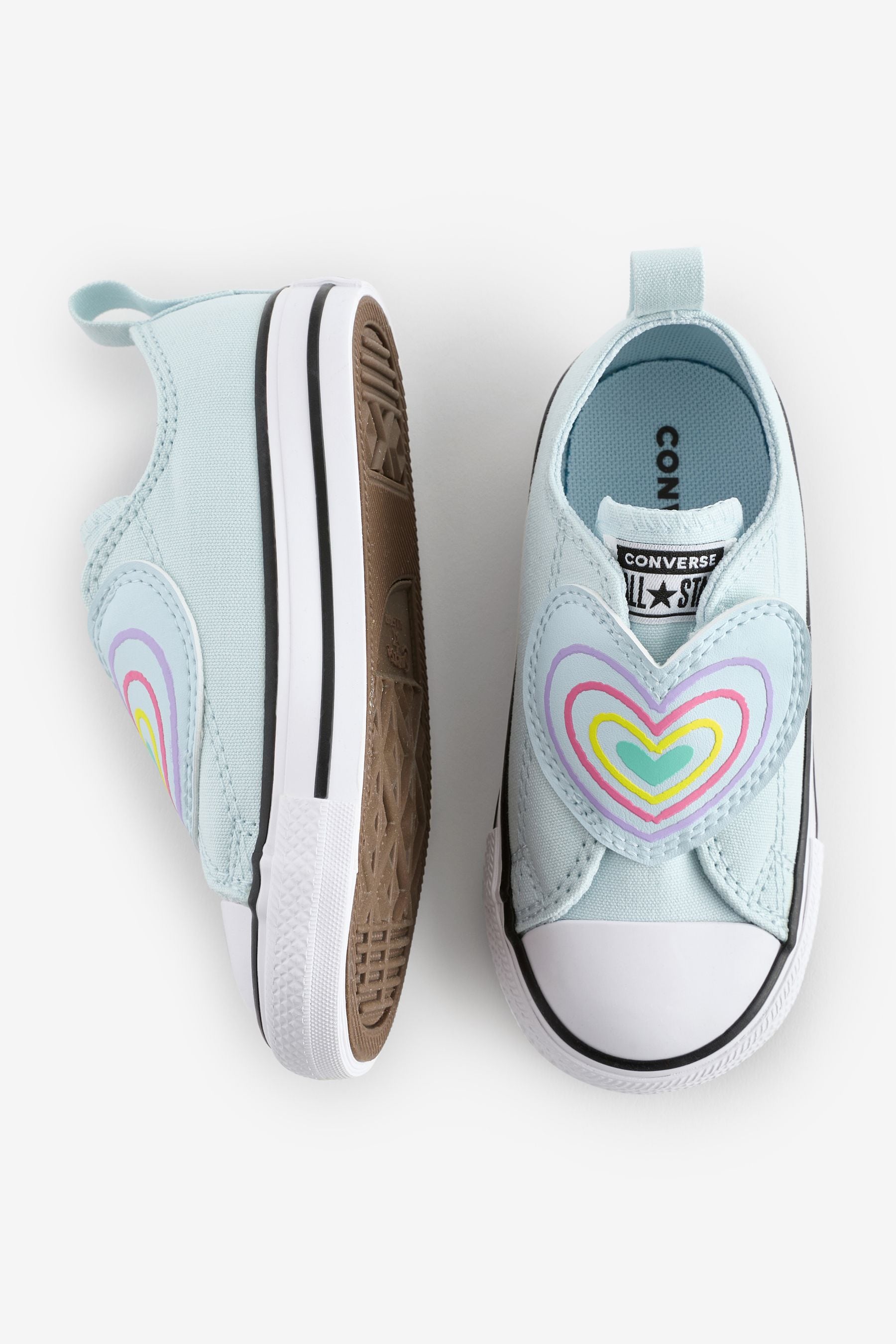 Buy Converse Blue Chuck Taylor Rainbow Heart 1V Easy On Infant Trainers from the Next UK online shop