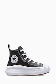 Converse Black Junior Chuck Taylor Leather Move Trainers - Image 1 of 8