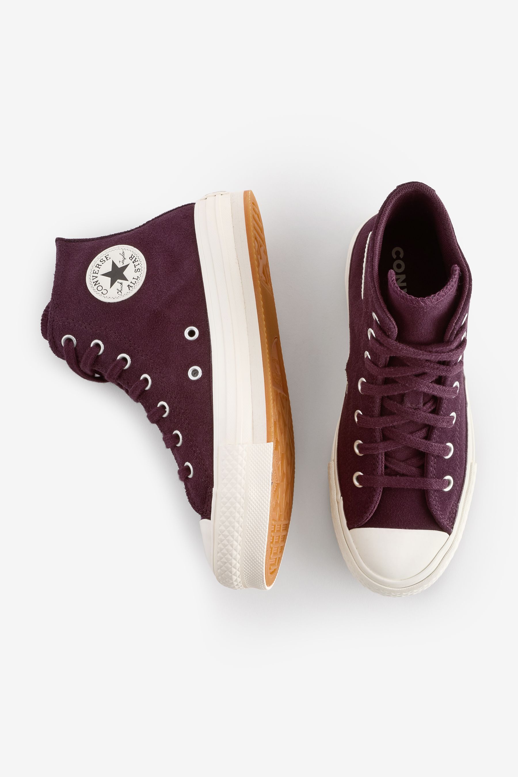 Buy Converse Pink Burgundy Suede Lift Trainers from Next Luxembourg
