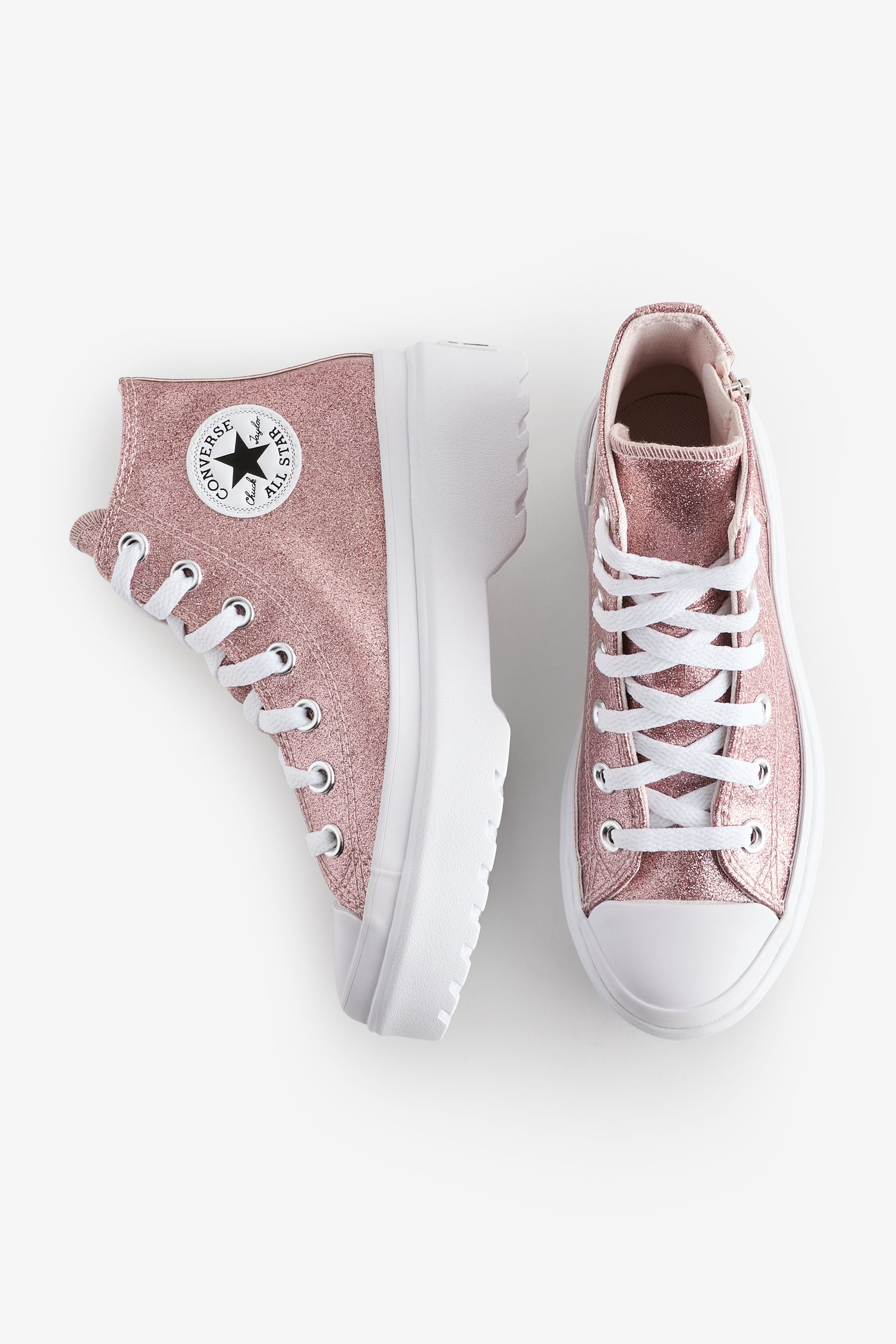 Buy Converse Pink Junior Chuck Taylor Gliiter Lugged Lift Boots from the Next UK online shop