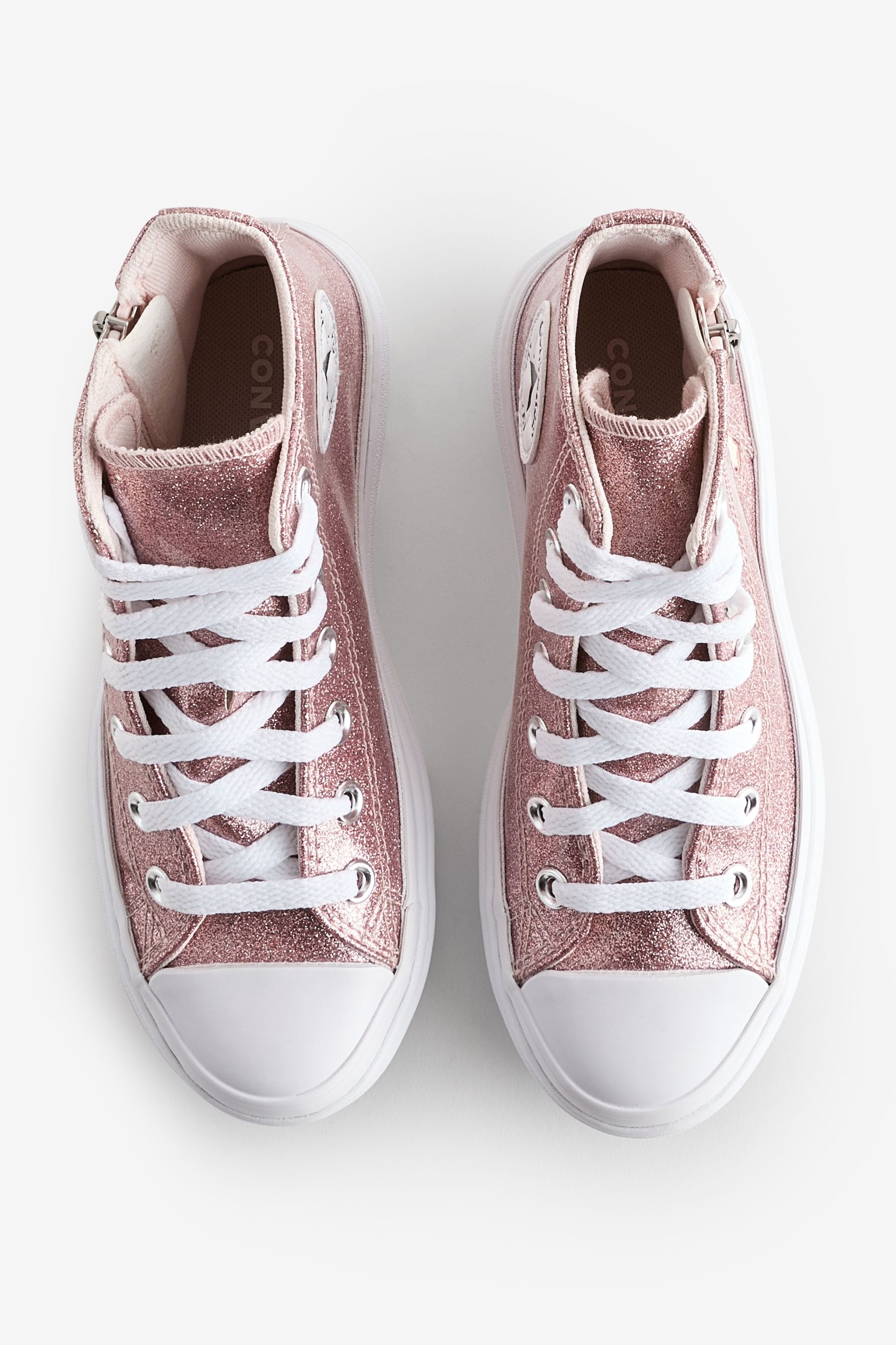 Pink glitter converse junior sales