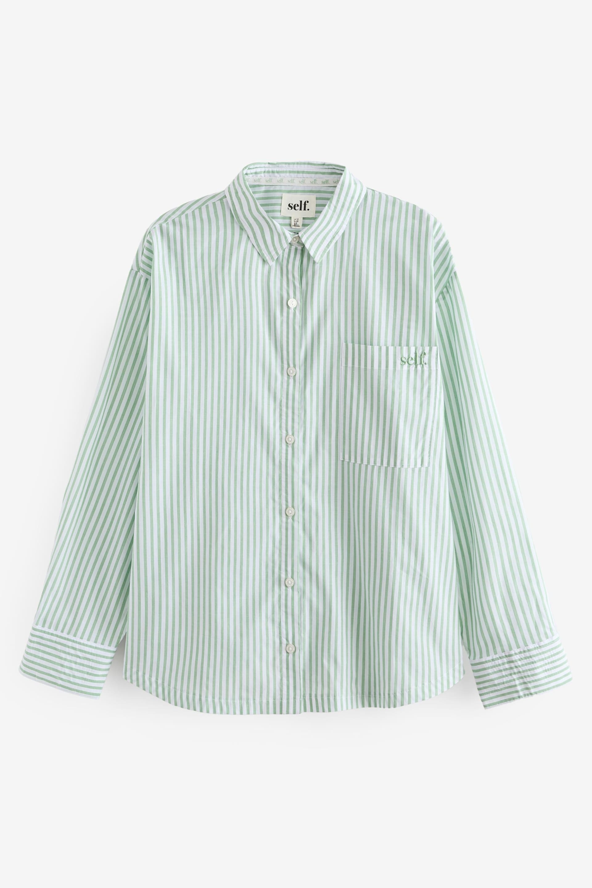self. Green Oversized Cotton Shirt - Image 7 of 8