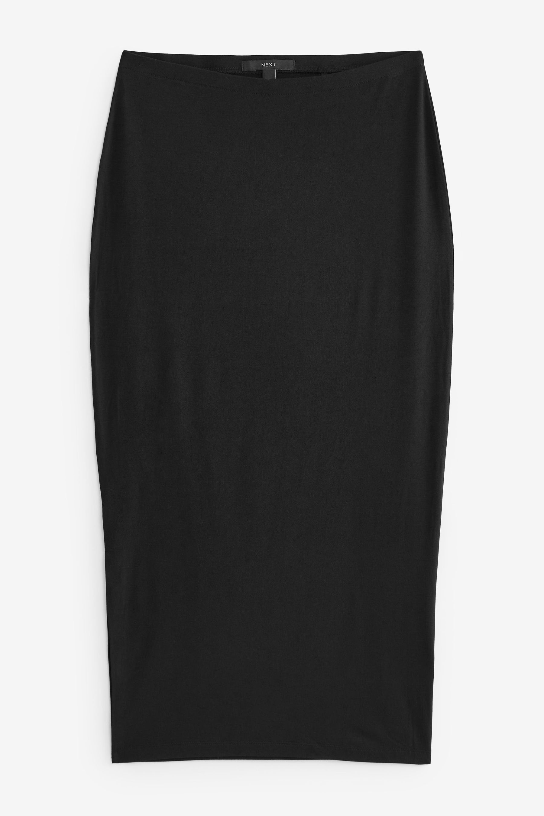 Black Jersey Midi Skirt