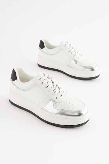 White/Black Forever Comfort Chunky Lace Up Trainers
