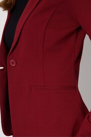 Threadbare Red Single Breasted Jersey Ponte Blazer - Image 4 of 4