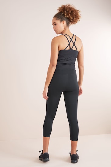 Buy Black Next Active Sports Tummy Control High Waisted Mid Length Sculpting  Leggings from the Next UK online shop